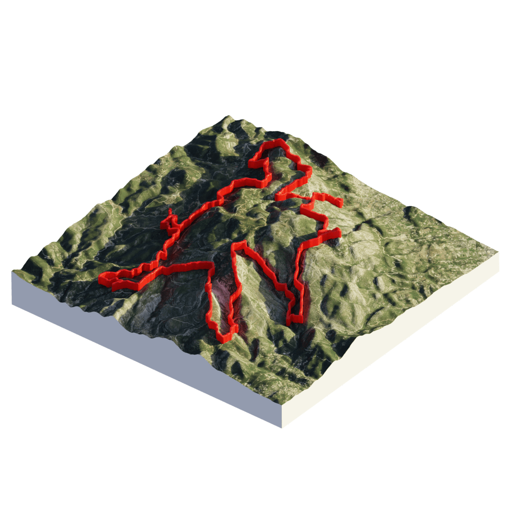 a 3d rendering of a mountain