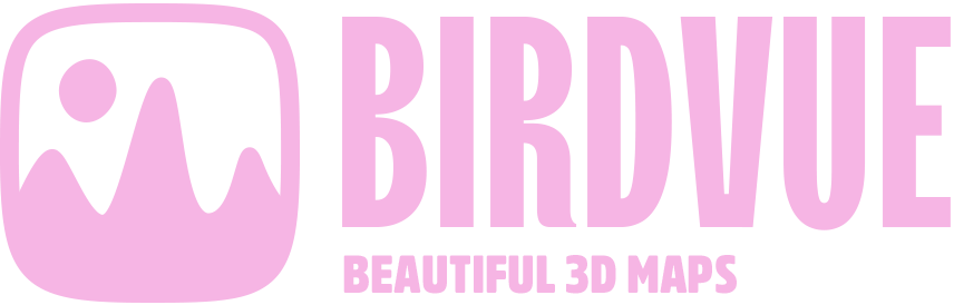 Logo picturing a mountain that writes birdview